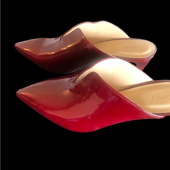 Nordstrom Signature Leather Ruby Red Heels Made in Italy Size 40 (8.5) - Picture 2 of 6